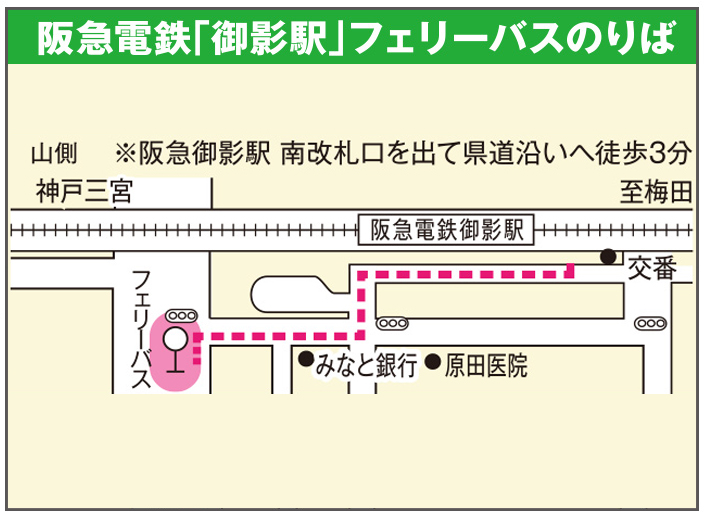 阪急電鉄「御影駅」フェリーバスのりば